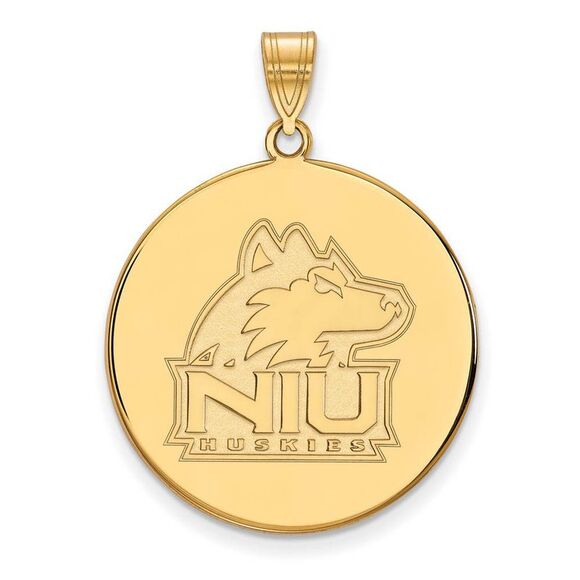 14k Gold Plated Silver Northern Illinois U. XL Logo Disc Pendant